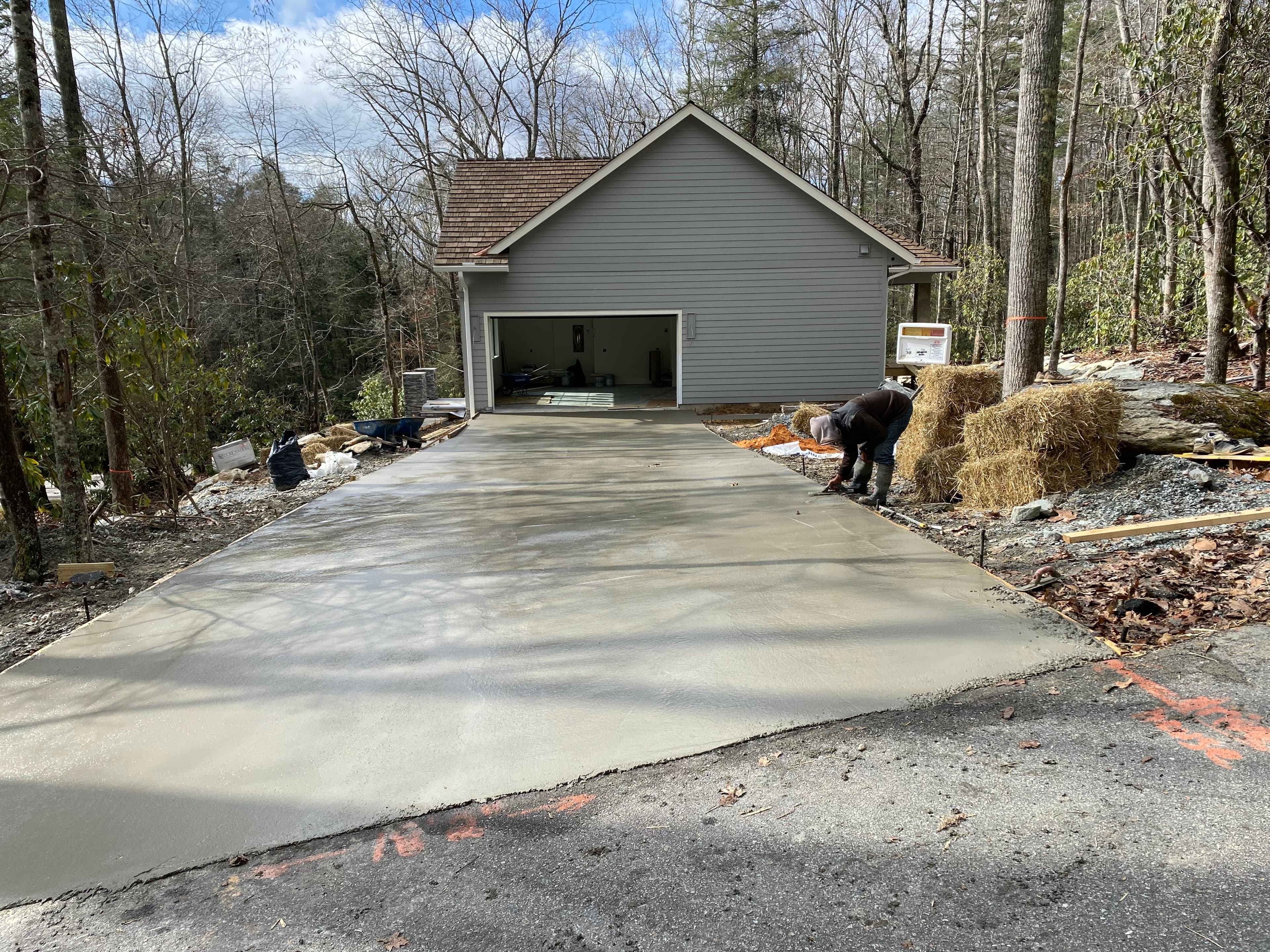 Finished concrete driveway project from Two J's Concrete Finishing