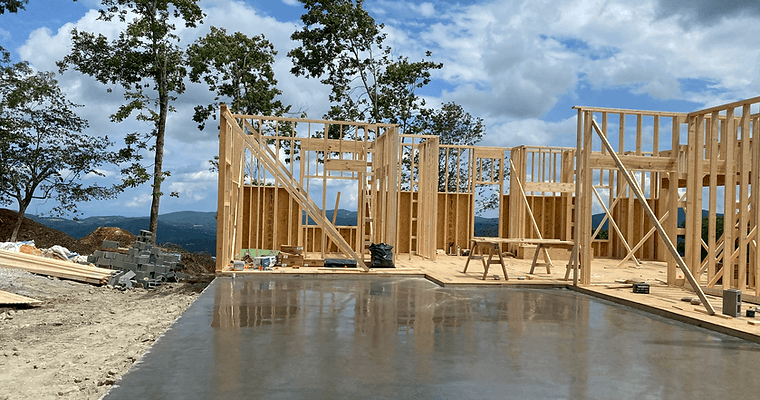 Concrete slab overlooking Boone, North Carolina
